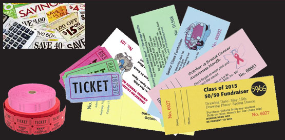 raffle tickets lottery tickets coupons printing in Surrey
